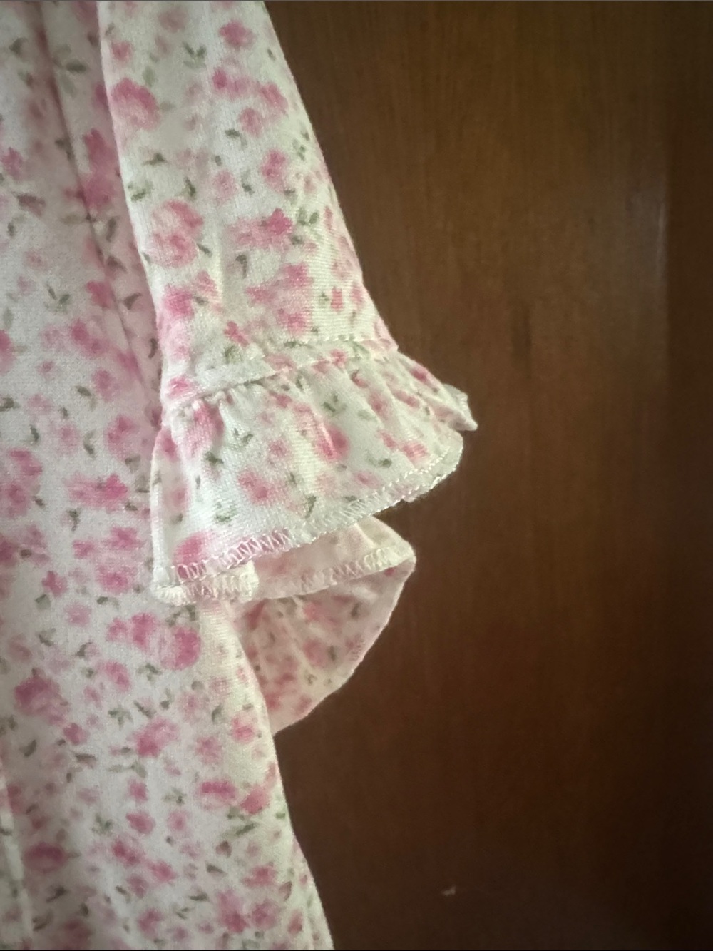 Laura Ashley Pink Floral Ruffle-Trim Pajama Set - Picture 3 of 5
